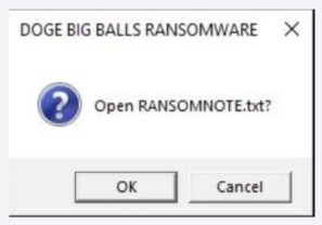 Fog-Ransomnote-Pop-up mit Bezug zu DOGE, via PCMag 