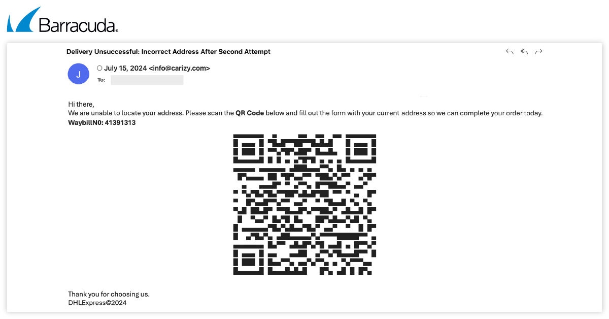 Beispiel für einen ASCII-Unicode-basierten QR-Code-Angriff