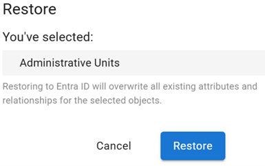 Barracuda Entra ID Backup Premium – Wiederherstellungsoption  