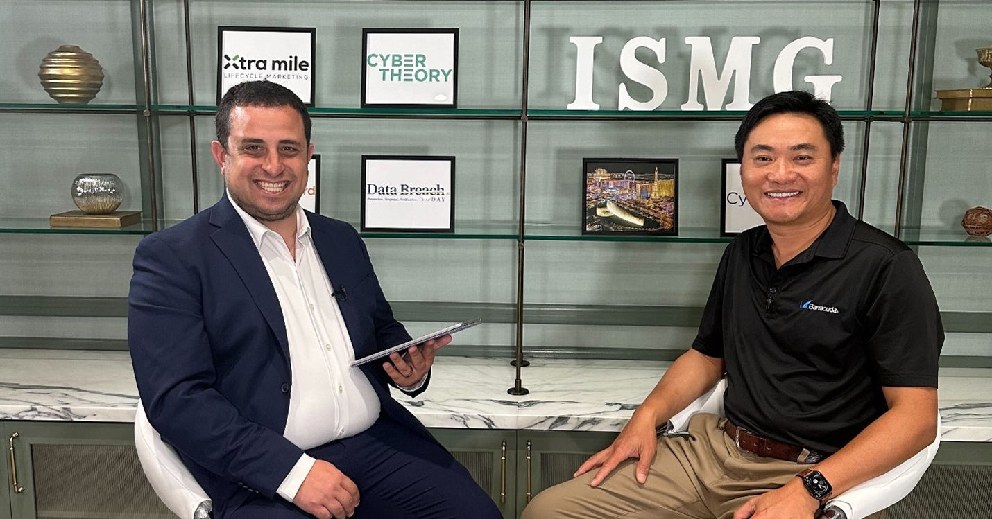 Michael Novinson von ISMG interviewt Barracuda-CTO Fleming Shi auf der Black Hat USA 2023