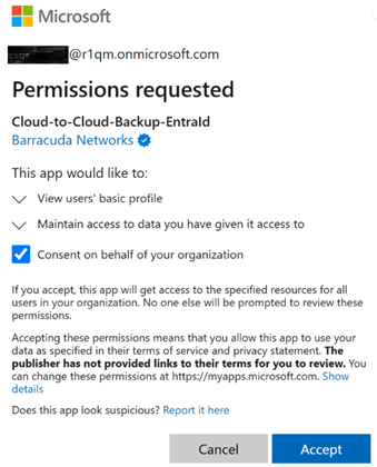 Barracuda Entra ID Backup Premium – Berechtigungen erteilen