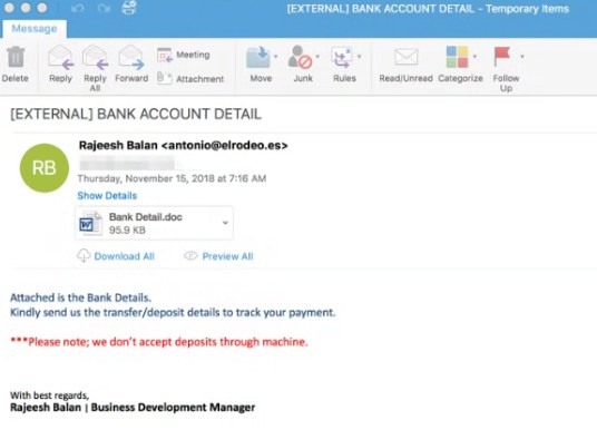 Frühe Cl0p-Phishing-E-Mail, die ein makrofähiges Dokument zustellt