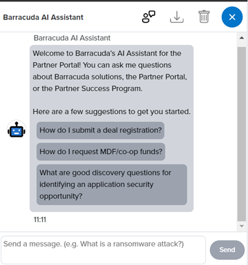 Screenshot des Barracuda AI Assistant