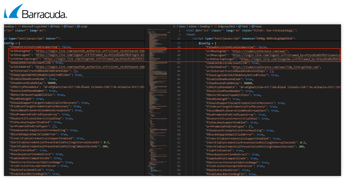 Beispiel für einen EvilProxy-Quellcode