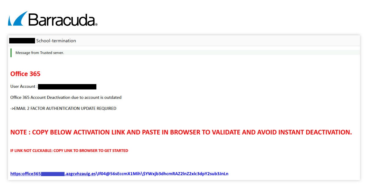 Beispiel für eine bösartige URL in einer Phishing-E-Mail