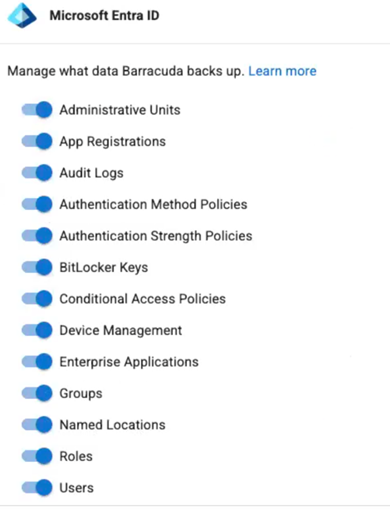 Barracuda Entra ID Backup Premium – Backup-Konfiguration 