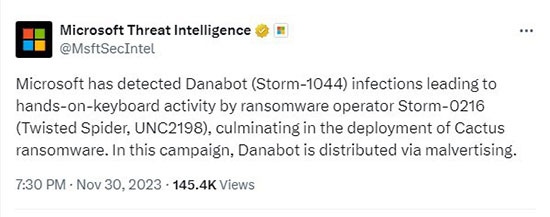 Microsoft Threat Intelligence-Beitrag zu Cactus