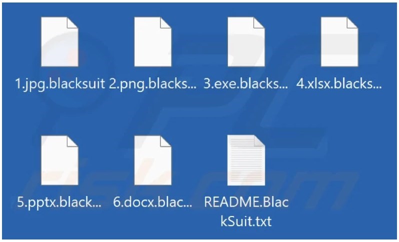 Von der BlackSuit-Ransomware über PCRisk verschlüsselte und umbenannte Dateien