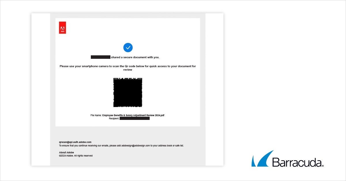 Beispiel für einen QR-Code-Angriff mit Adobe-Imitation