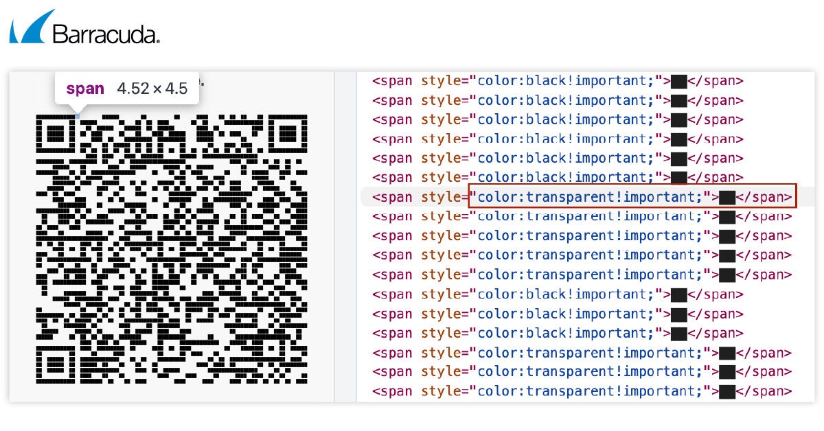 Beispiel für die Verwendung von CSS in einem ASCII-basierten QR-Code-Angriff
