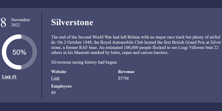 Royal Ransomware Websiteeintrag für Silverstone Circuit